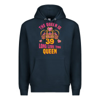 Navy the queen is 39 long live the queen Premium Hoodie - Jasminsmagicworld
