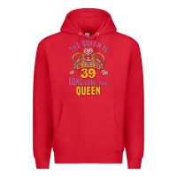 Red the queen is 39 long live the queen Premium Hoodie - Jasminsmagicworld