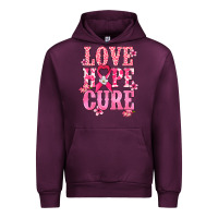 Mauve Wine Love Hope Cure Cancer Awareness Urban Hoodie - HowdyJamesFarm