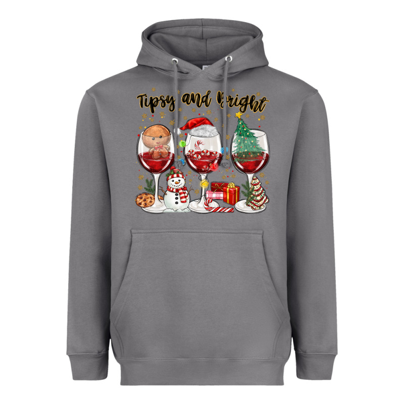 Tipsy And Bright Christmas Heavyweight Hoodie by MaliasSmallBusiness | Teevron