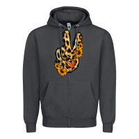 Smoke Leopard Sunflower Peace Sign Zipper Hoodie - Jasminsmagicworld