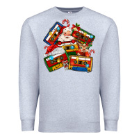Heather Grey christmas cassette tapes Premium Sweatshirt - MaliasSmallBusiness
