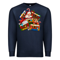 Navy christmas cassette tapes Premium Sweatshirt - MaliasSmallBusiness