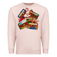Pale Pink christmas cassette tapes Premium Sweatshirt - MaliasSmallBusiness