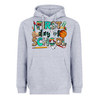 Heather Grey first day of school Heavyweight Hoodie - NancyCooperArtShop