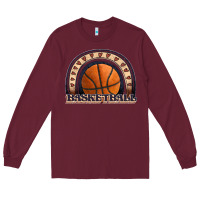 Burgundy basketball rainbow Long Sleeve Tee - JahusDesignShop