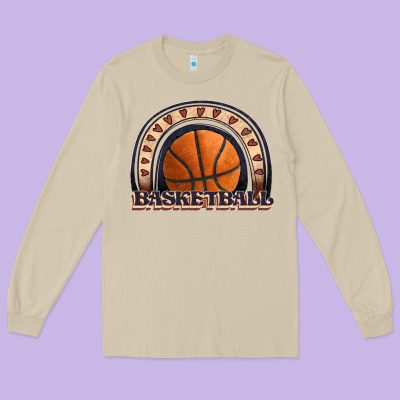Basketball Rainbow Long Sleeve Tee Designed By Jahusdesignshop
