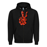 Black Ladybug Peace Sign Zipper Hoodie - Jasminsmagicworld