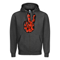 Charcoal Heather Ladybug Peace Sign Zipper Hoodie - Jasminsmagicworld
