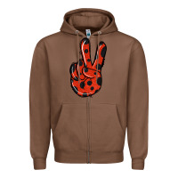 Chestnut Ladybug Peace Sign Zipper Hoodie - Jasminsmagicworld