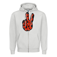 Dove Grey Ladybug Peace Sign Zipper Hoodie - Jasminsmagicworld