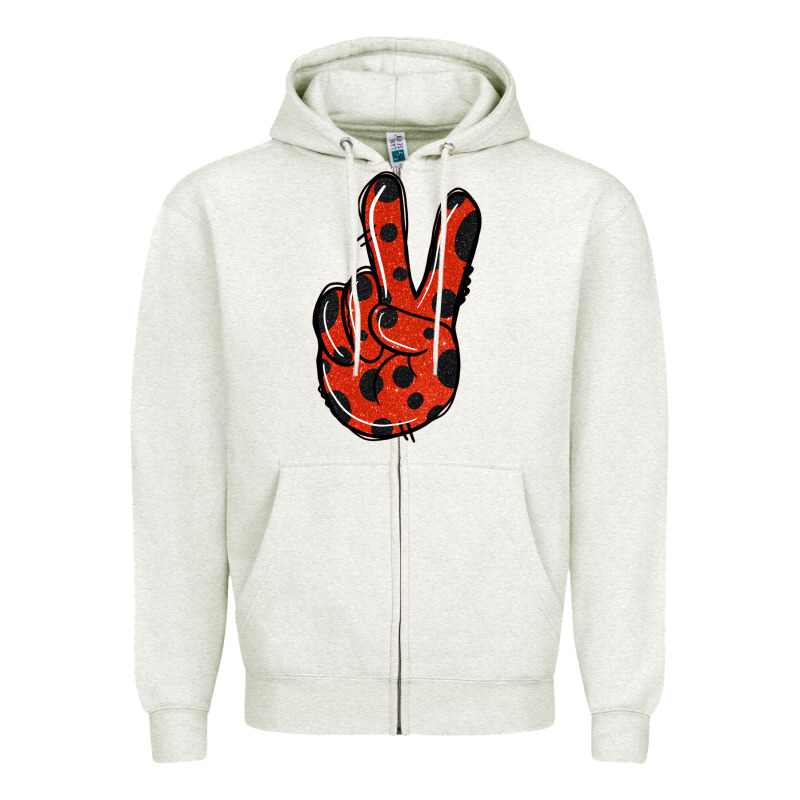 Ladybug Peace Sign Zipper Hoodie by Jasminsmagicworld | Teevron