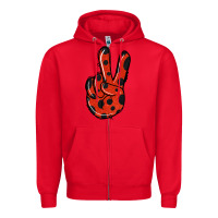Red Ladybug Peace Sign Zipper Hoodie - Jasminsmagicworld