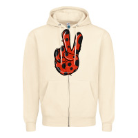 Sandshell Ladybug Peace Sign Zipper Hoodie - Jasminsmagicworld