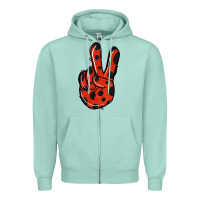 Seafoam Ladybug Peace Sign Zipper Hoodie - Jasminsmagicworld
