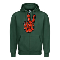 Sports Green Ladybug Peace Sign Zipper Hoodie - Jasminsmagicworld