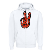 White Ladybug Peace Sign Zipper Hoodie - Jasminsmagicworld