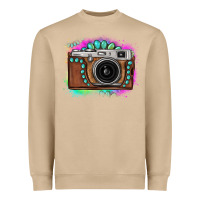 Mushroom tie dye gemstone vintage camera Heavyweight Sweatshirt - FaDigitalArtStudio