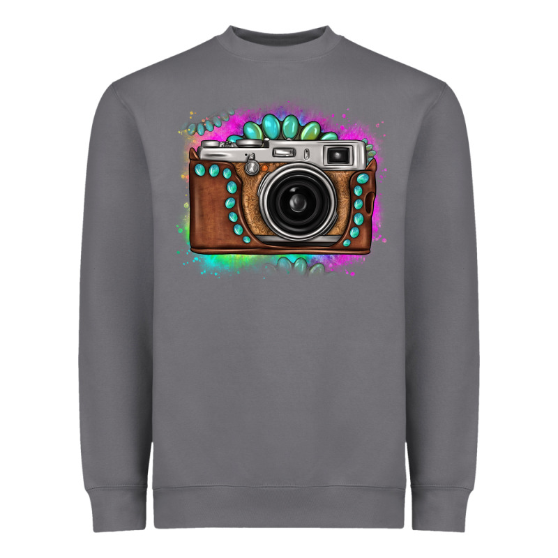 Tie Dye Gemstone Vintage Camera Heavyweight Sweatshirt by FaDigitalArtStudio | Teevron