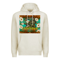 Oatmeal Heather louisiana alligator tumbler Premium Hoodie - BarkalooDesign