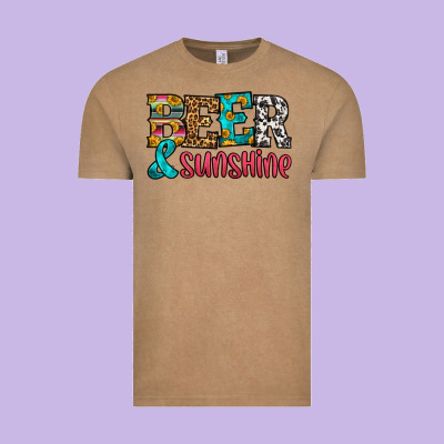 Beer And Sunshine Vintage Tee Designed By Hra Design Shop