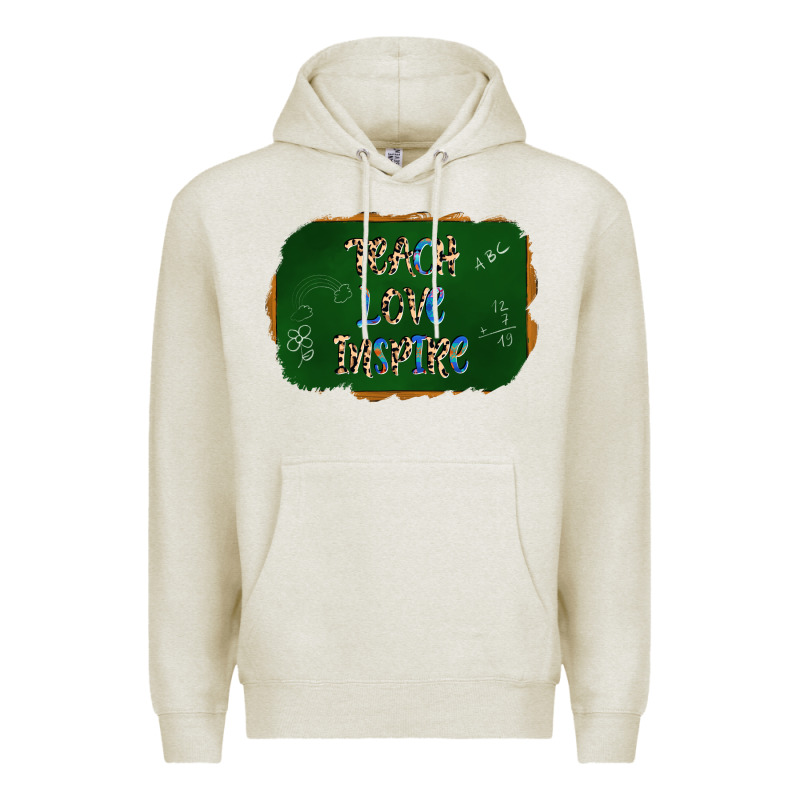 Teach Love Inspire Chalkboard Premium Hoodie by AdoDesignShop | Teevron