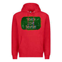 Red teach love inspire chalkboard Premium Hoodie - AdoDesignShop
