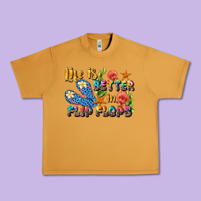 Life Is Better In Flip Flops Summer Urban Heavy Tee Designed By Jahusdesignshop