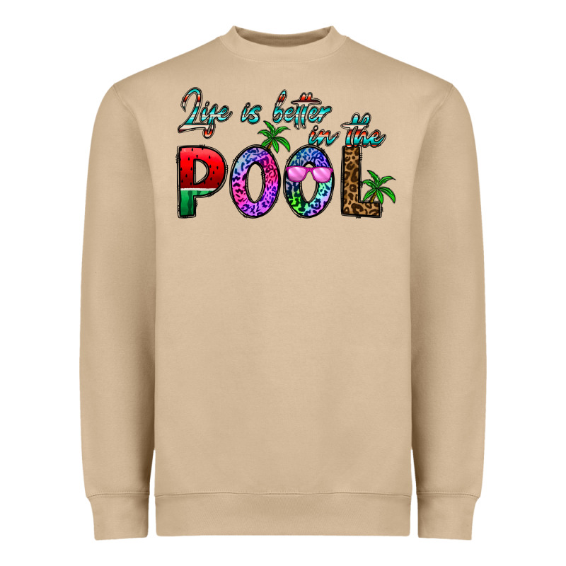 Life Is Better İn The Pool Heavyweight Sweatshirt by CowhideDigitalArt | Teevron