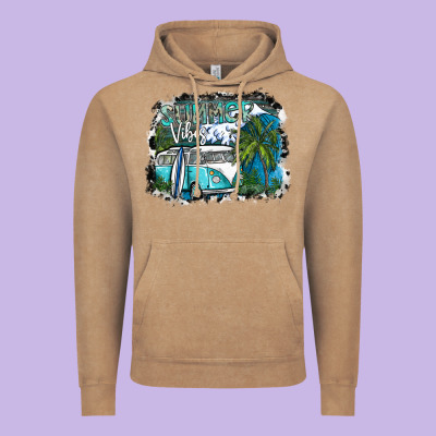 Summer Vibes Vintage Hoodie Designed By Sublimationcraftshop