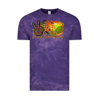 Cloud Purple peace love tennis Vintage Tee - RacoonDesign