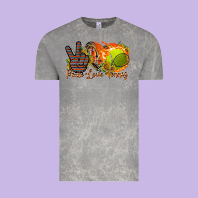 Peace Love Tennis Vintage Tee Designed By Racoondesign