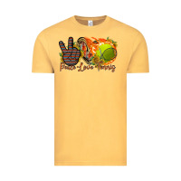 Vintage Mustard peace love tennis Vintage Tee - RacoonDesign