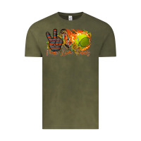 Vintage Olive peace love tennis Vintage Tee - RacoonDesign