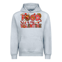 Heather Grey Food is my Valentine Urban Hoodie - HowdyJamesFarm