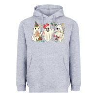 Heather Grey Christmas ghosts Heavyweight Hoodie - MaliasSmallBusiness