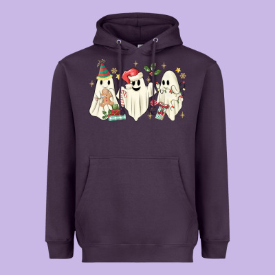Christmas Ghosts Heavyweight Hoodie Designed By Maliassmallbusiness