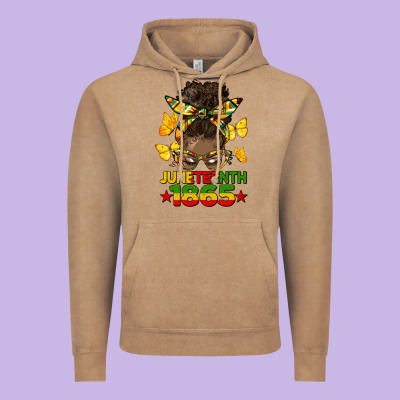 Juneteenth 1865 Afro Bun Vintage Hoodie Designed By Hra Design Shop