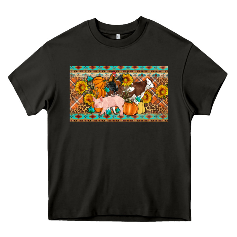 Fall Farm Animals Cow Pig Rooster Heavy Core Tee by Artiststas | Teevron