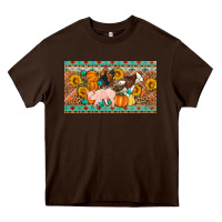 Chocolate Brown Fall farm animals cow pig rooster Heavy Core Tee - Artiststas