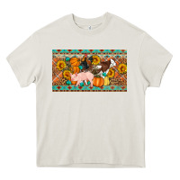 Cream Fall farm animals cow pig rooster Heavy Core Tee - Artiststas