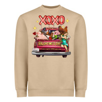 Mushroom valentine's day truck farm animals cupid xoxo Heavyweight Sweatshirt - FaDigitalArtStudio