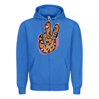 True Royal Gold Glitter Pink Leopard Peace Sign Zipper Hoodie - Jasminsmagicworld