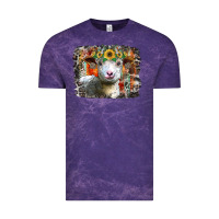 Cloud Purple sunflower sheep Vintage Tee - RacoonDesign