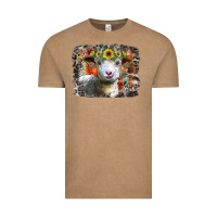 Vintage Coffee sunflower sheep Vintage Tee - RacoonDesign