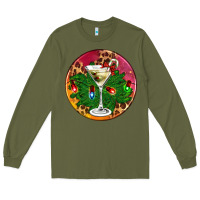 Army Green Christmas martini Long Sleeve Tee - AdoDesignShop