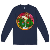 Navy Christmas martini Long Sleeve Tee - AdoDesignShop