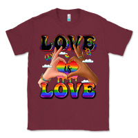 Burgundy love is love lgbtq pride hands Classic Tee - LillyAllenDesigns