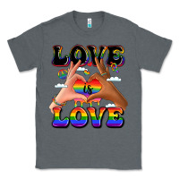 Charcoal Heather love is love lgbtq pride hands Classic Tee - LillyAllenDesigns