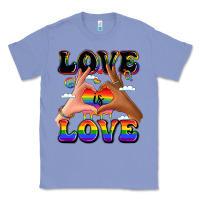 Colony Blue love is love lgbtq pride hands Classic Tee - LillyAllenDesigns